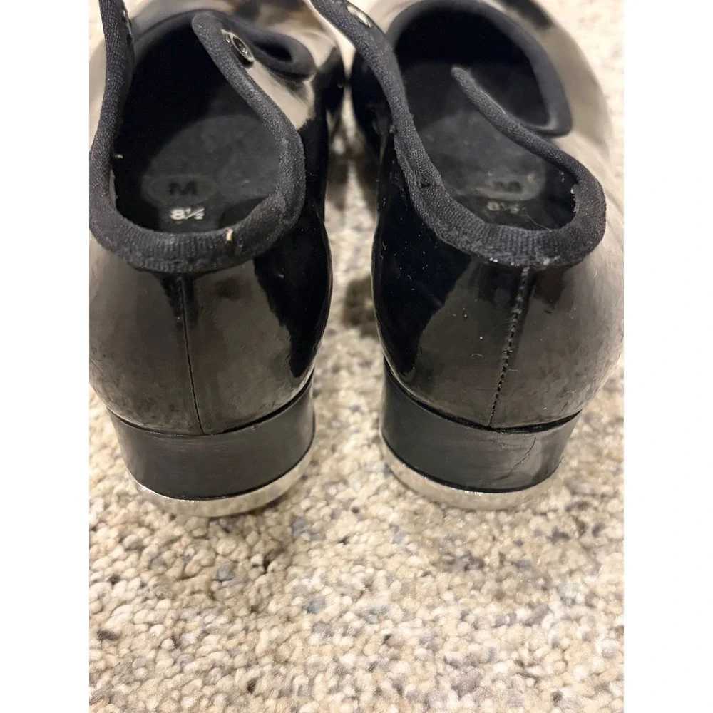 Dance Now Kids Black Patent Mary Jane Tap Shoes Bloch Techno Tap 8.5 M DN3720G